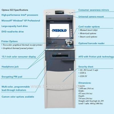 디볼드 옵테바 522 로비 현금 분배기 은행 ATM 자동출금기