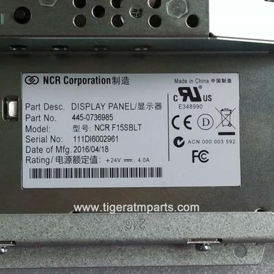 445-0736985 NCR 66XX 15 인치 LCD 디스플레이 패널 ATM 기계 부품